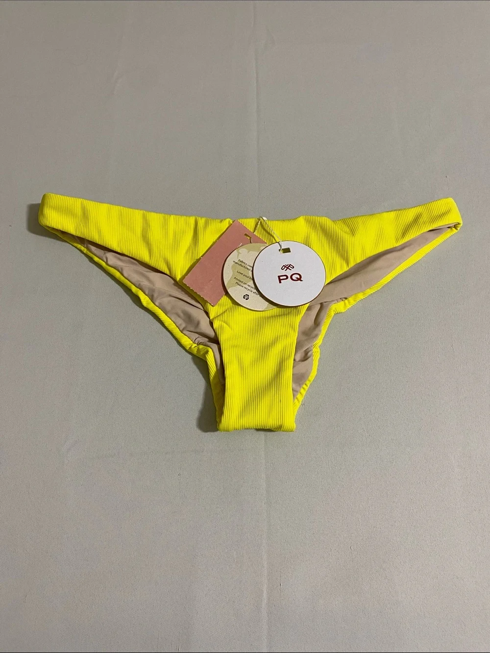 PILYQ Sub Basic Ruched Teeny Bikini Bottom Size L